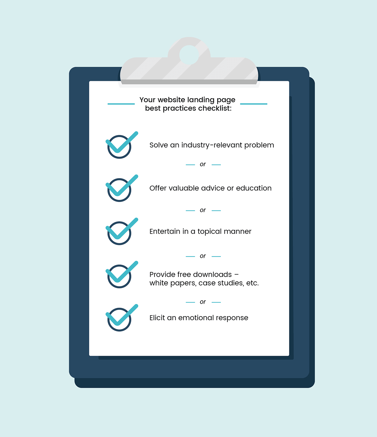 landing page examples checklist