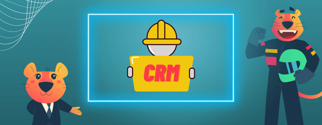 construction worker holding a sign that says CRM
