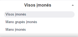 Kas yra "Mano įmonės" ir "Visos įmonės"?