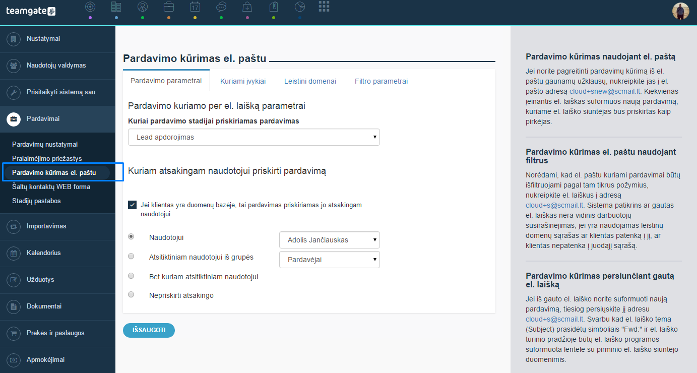 Pardavimų kūrimas el. paštu