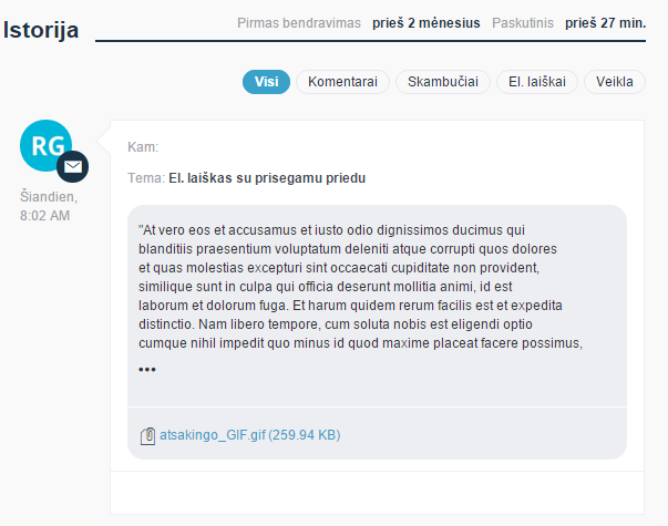 Kaip įkelti failą prie įmonės ir kontakto?