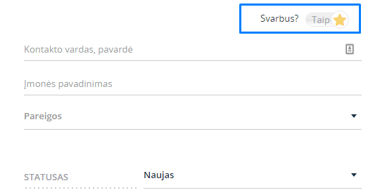 Kaip pažymėti Šaltą kontaktą svarbiu?