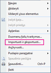 Kaip importuoti šaltus kontaktus iš Outlook?