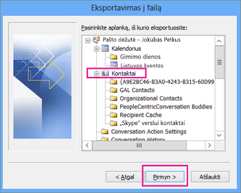 Kaip importuoti šaltus kontaktus iš Outlook?