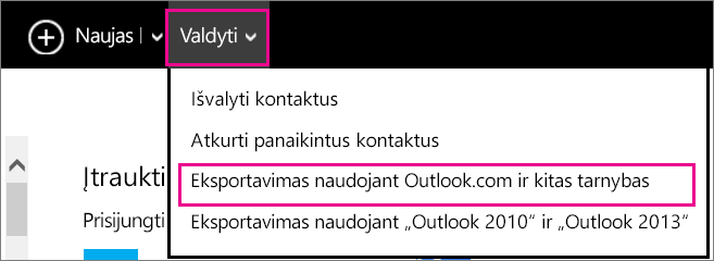 Kaip importuoti šaltus kontaktus iš Outlook?